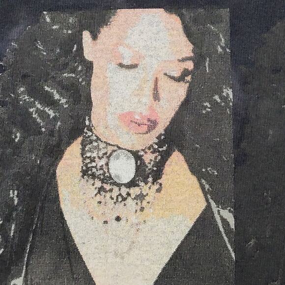 Aaliyah Crop-Top Tie-Dye Shirt Womens Large 21x19 Pop-Art - Picture 9 of 11